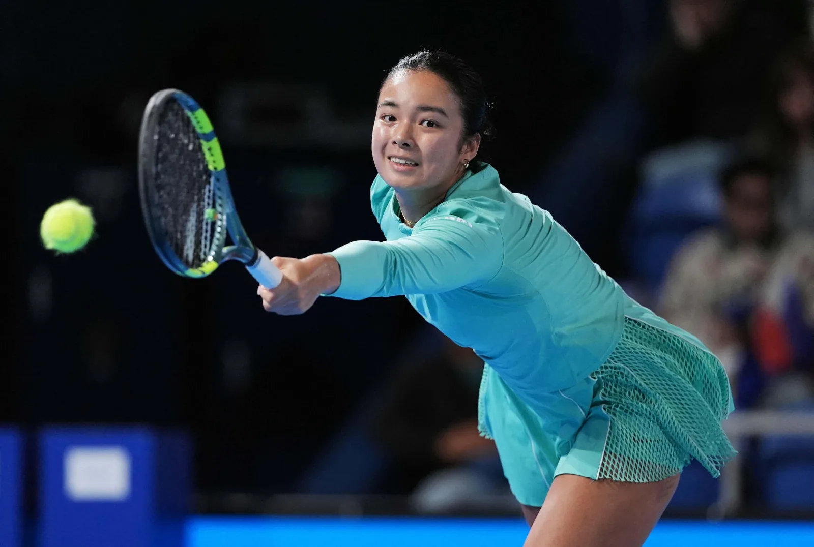 Alex Eala of the Philippines during her Pan Pacific Open quarterfinal against Diana Shnaider in Tokyo